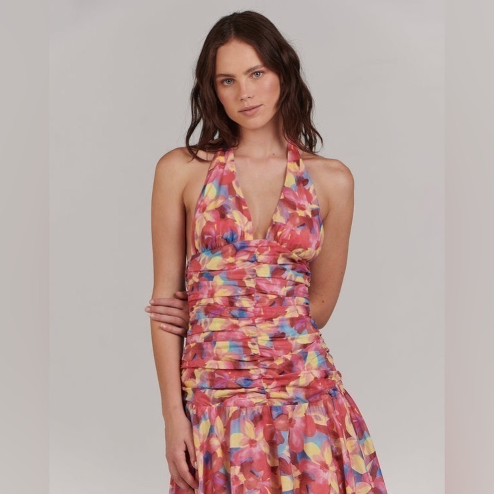 Anthropologie Charlie Holiday Luisa Midi Dress Size Halter NWT Size 6
